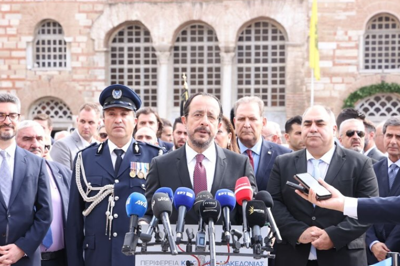Μήνυμα Χριστοδουλίδη από Θεσσαλονίκη: «Θα πράξουμε το παν για την επανένωση της Κύπρου»